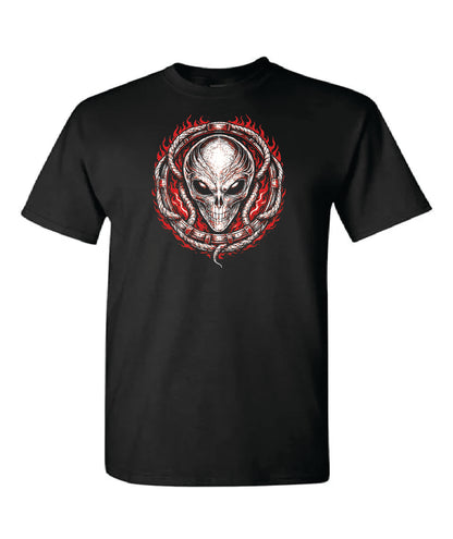 Dark Alien Skull Shirt – Sci-Fi Horror Graphic Tee